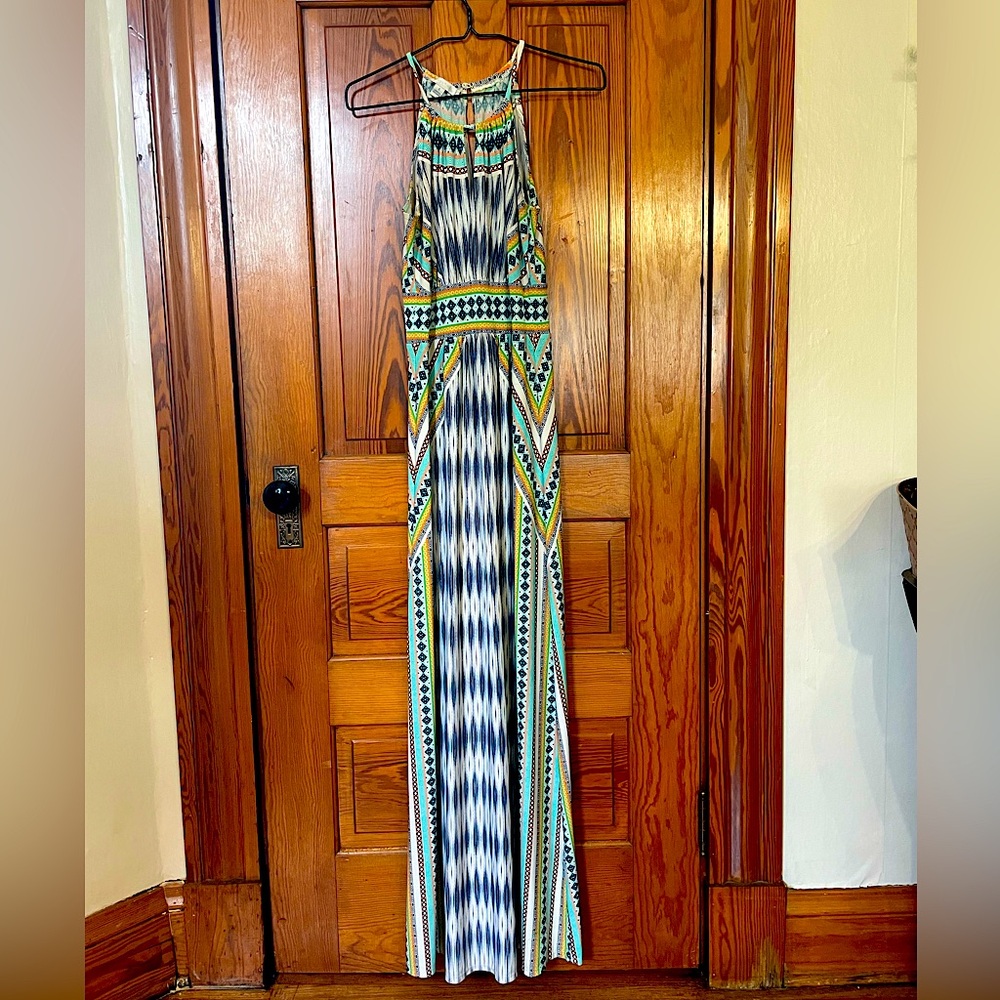 High neck maxi dress